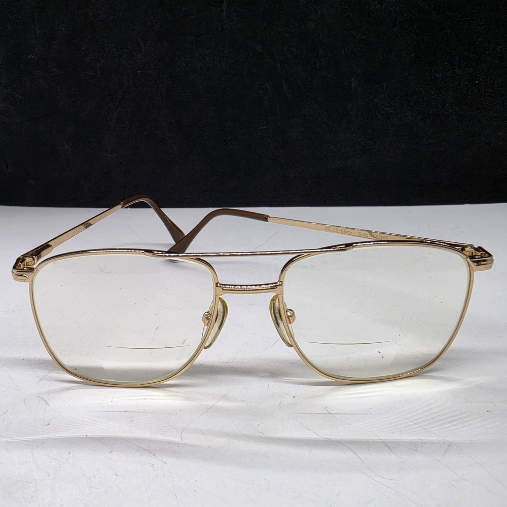 Vintage Pierre Cardin 111 Shiny Gold CE 140 Classic Aviator Eyeglasses Frames